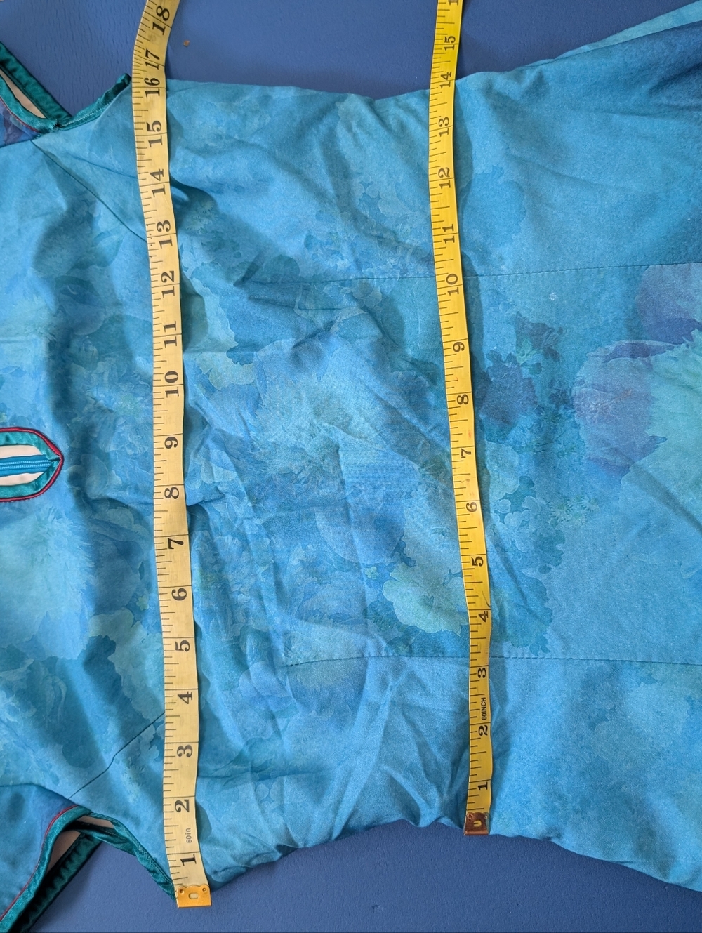 Blue Floral Cheongsam Maxi Dress - Picture 10 of 12